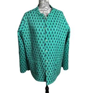 Vintage WOMEN'S XL LaCera Quilted Jacket Button Down Reversible Floral Pockets